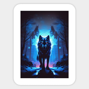 Dark Fantasy Wolf Sticker
